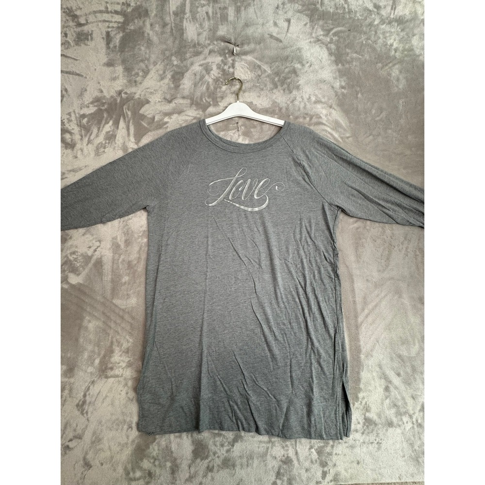 Victoria's Secret Long Sleeve Love Sleepshirt Dress Gray M 170 96A